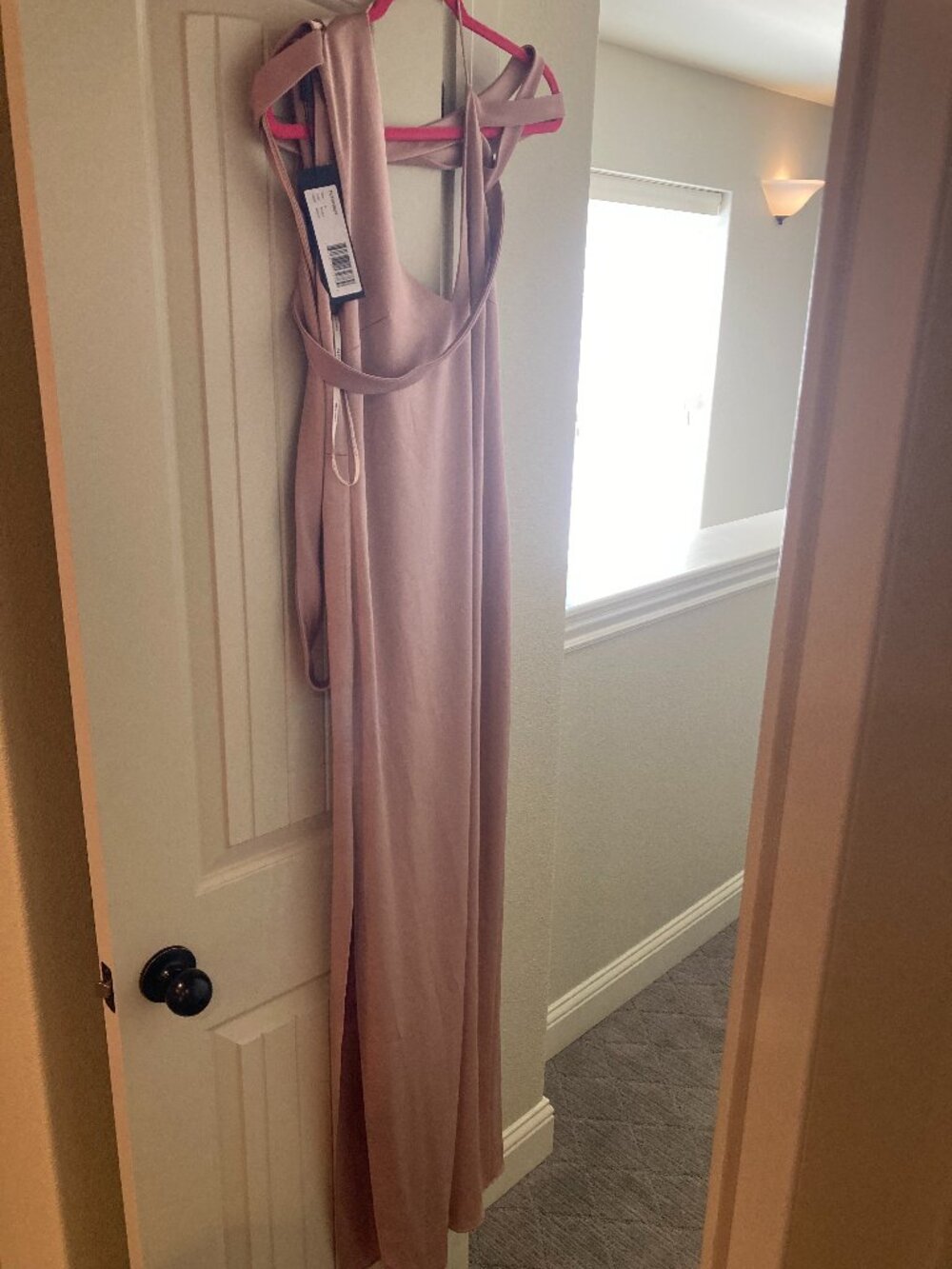 Halston Heritage Luxe Almond Formal Maxi Dress Size 6